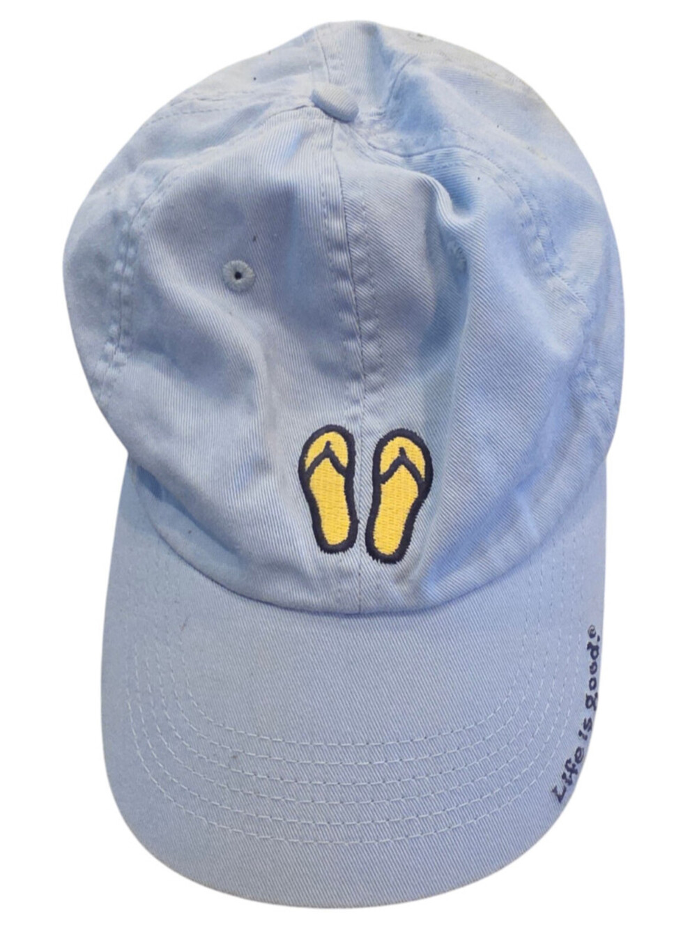 Life is Good Flip-Flops A Chill Cap Beach Blue Adjustable Strap One Size